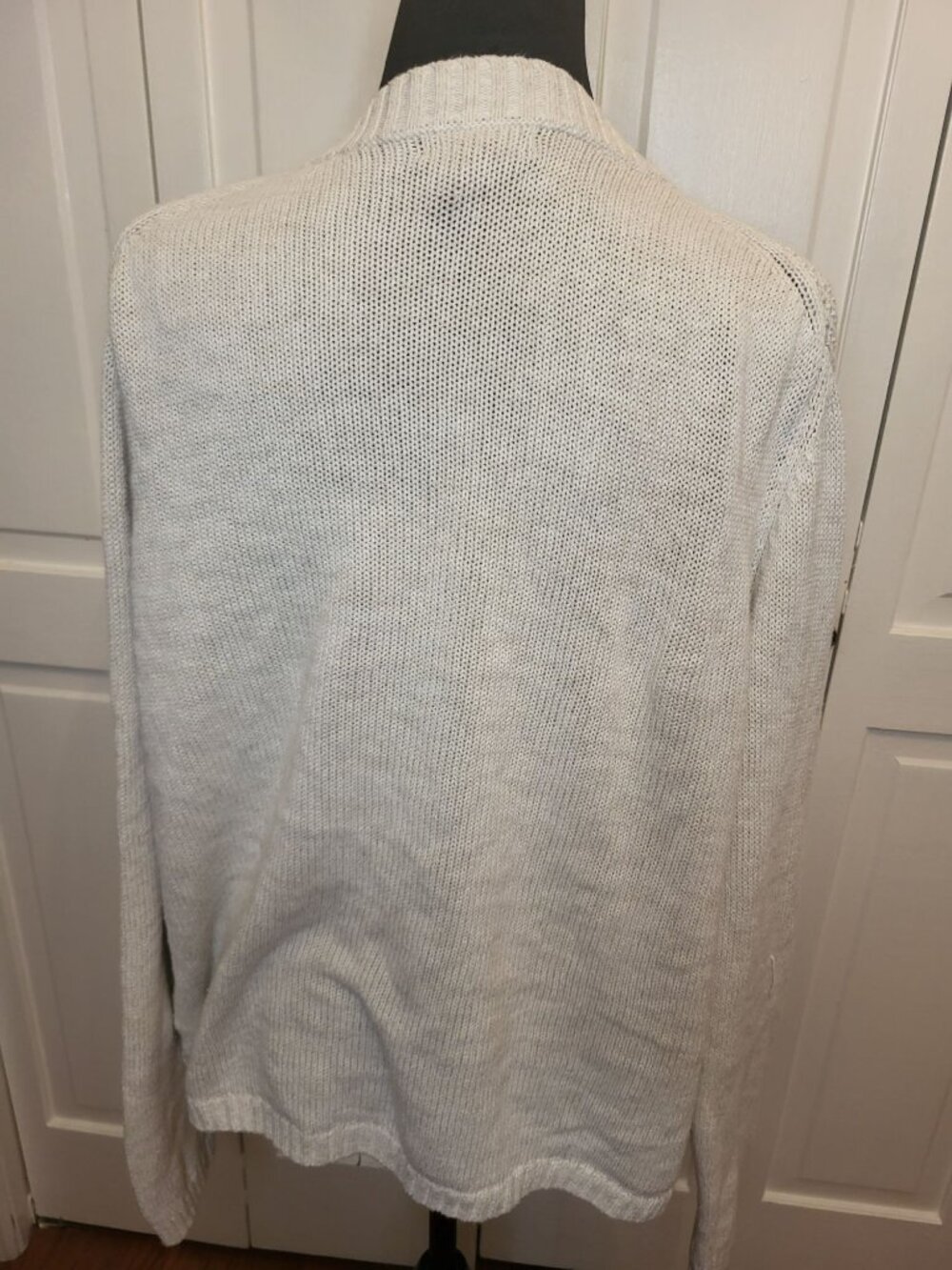 GAP White Open Knit Sweater XL Classic Minimal Neutral Coastal Preppy Layering - Picture 2 of 7